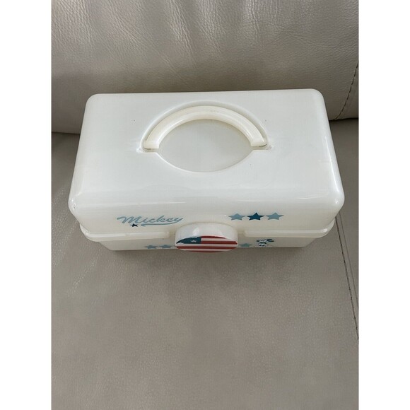 Vintage Disney Mickey Mouse craft Makeup Tackle box Caboodle Style EUC - Picture 10 of 10